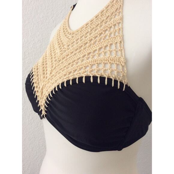 The Bikini Lab Swim Bikini Top Crochet Padded Swimwear - Picture 3 of 6